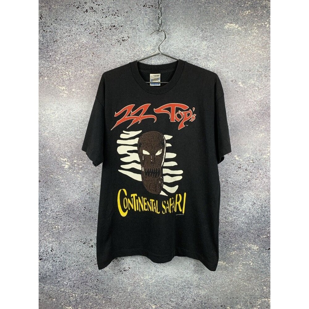 ZZ TOP’S CONTINENTAL SAFARI 1996 TOUR VINTAGE SINGLE STITCH MEN’S T SHIRT SZ M